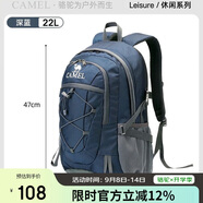 駱駝（CAMEL）戶(hù)外雙肩包男女輕便徒步旅行運動(dòng)登山背包 A9W3CO3135 深藍