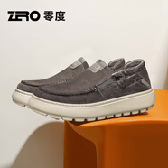 零度板鞋男鞋冬季新款時(shí)尚百搭運動(dòng)休閑鞋男真皮防滑軟底一腳蹬樂(lè )福鞋 深灰 標準皮鞋碼 39 (245mm)