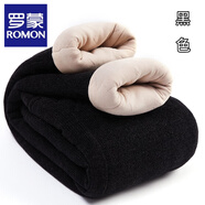 羅蒙（ROMON）媽媽裝燈芯絨褲子秋冬加厚保暖休閑褲2025新款奶奶大碼中老年女褲 黑色 3XL （體重115-140斤）