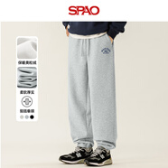 SPAO韓國同款美式復古束腳褲男冬季加絨保暖簡(jiǎn)約百搭衛褲SPWK25SK19LD 灰#SP藏藍1980X M