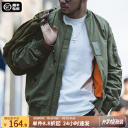 馬登工裝美式空中MA1飛行員夾克軍事風(fēng)短款外套復古棒球服男潮秋上衣 綠色 L
