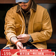 馬登工裝密歇根重磅帆布夾克男美式復古獵裝外套男士短款翻領(lǐng)上衣秋季 姜黃色 L