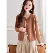 阿瑪施（AMASS）哥弟適用法國尾貨女裝品牌折扣氣質(zhì)羊毛針織開(kāi) 高端駝色 L