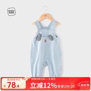 麥拉貝拉（MOLO BALO）嬰兒背帶褲春秋季寶寶外穿連體休閑褲服裝小孩衣服寶寶褲子 藍(lán)色 73