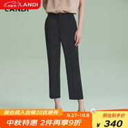 藍地（LANDI）[百搭經(jīng)典]LANDI煙墨黑氣質(zhì)修身直筒正裝褲西裝褲夏新品 煙墨黑 XL