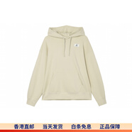 Jordan胸前經(jīng)典飛人貼標休閑寬松加絨連帽長(cháng)袖衛衣 女款 米白色 M