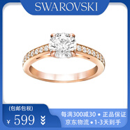 施華洛世奇（SWAROVSKI）滿(mǎn)鉆戒指女經(jīng)典款指環(huán)百搭食指戒520情人節生日禮物送老婆女朋友 玫瑰金55碼-5149218