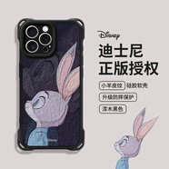迪士尼（Disney）適用蘋(píng)果手機各型號華為mate70手機殼mate60適用蘋(píng)果16手機殼iPhone14油畫(huà)15朱迪13手繩12腕帶11掛 黑色-油畫(huà)_畫(huà)黑對視朱迪 iPhone_16