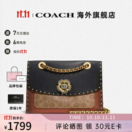 COACH/蔻馳 官方授權(quán) 女士Parker山茶花單肩斜挎包單肩包情人節(jié)禮物 黑色多色C4659B4M2