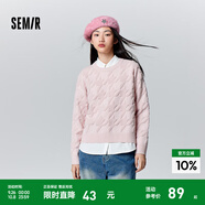 森馬毛衣女冬寬松時(shí)尚氣質(zhì)圓領(lǐng)針織衫優(yōu)雅千鳥(niǎo)格套頭衫女裝內(nèi)搭 紅色調(diào)00366 XL