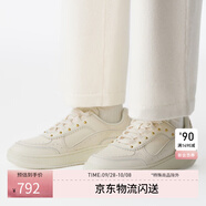 LI-NING 1990板鞋女鞋牛皮小白鞋2025新款透氣經(jīng)典運動休閑鞋ALHV020 米白色-1 39
