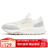 361°女鞋運(yùn)動鞋厚底增高鞋子秋季新款軟彈耐磨休閑鞋復(fù)古百搭阿甘鞋女 淺煙綠/羽毛白 38