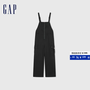 Gap女裝春秋時(shí)尚百搭寬松背帶褲美式休閑工裝長(zhǎng)褲477872 黑色 155/58A(XS)亞洲尺碼