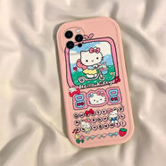 鮮程可電話(huà)kt貓適用蘋(píng)果/華為/vivo/oppo/小米/榮耀/一加防摔全包手機殼 B5825大眼睛米白-kt貓手機 蘋(píng)果6S