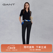 GANT甘特商場(chǎng)同款女士時(shí)尚潮流百搭直筒褲舒適通勤純色休閑褲子 5-黑色 40