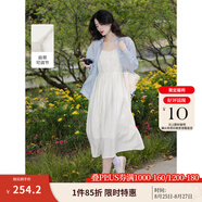 茵曼（INMAN）章若楠同款歐若風(fēng)天絲薄開(kāi)衫女裝襯衫2025夏季新品長(cháng)袖襯衣 吊帶裙田園杏-18322336 S
