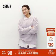 森馬（Semir）毛衣女冬季oversize小狗提花圓領(lǐng)軟糯毛衫慵懶風(fēng)上衣101724107028