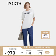 PORTS寶姿女裝春夏新款經(jīng)典標(biāo)識(shí)印花短袖T恤LP8N003RCQ008 奶白色 XS