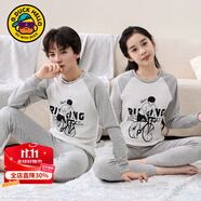 G.DUCKKIDS小黃鴨男女童秋衣秋褲純棉新款兒童保暖內(nèi)衣親膚男孩睡衣兩件套 白底自行車 180 17-18歲(【170-180cm】cm碼