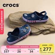 卡駱馳（CROCS）洞洞鞋貝雅卡駱班輕便耐磨一腳蹬休閑鞋|205089 深藍/辣椒紅-4CC 46 /47(300mm)