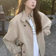 semir美式復(fù)古時尚運(yùn)動沖鋒衣外套女春秋新款寬松工裝休閑長袖夾克上衣 森馬l 12XL 卡其色