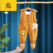 G.DUCKKIDS秋冬嬰兒棉褲6到12個(gè)月連腳褲薄款棉包腳背帶褲寶寶加厚開(kāi)檔外穿3