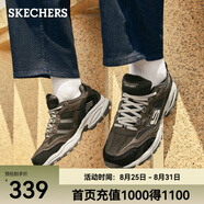 斯凱奇（Skechers）七夕禮物新款復古行跡系列戶(hù)外綁帶運動(dòng)鞋子時(shí)尚百搭潮流耐磨防滑 棕色/黑色/BRBK 41