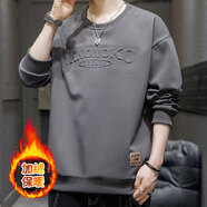 東方駱駝（EASTERN CAMEL）衛衣男士春秋款2025秋季新款男生圓領(lǐng)加絨休閑t恤長(cháng)袖上衣男款潮 YPY6588深灰加絨 L 【推薦110-125斤】