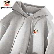 大嘴猴（paul frank）連帽衛衣男女款情侶裝冬季紅色本命年外套男裝上衣男 淺灰色 L