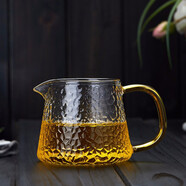 美斯尼 玻璃公道杯加茶漏套裝茶具配件錘紋茶海茶濾過(guò)濾網(wǎng)功夫茶具配件 聽(tīng)雪公道杯320毫升