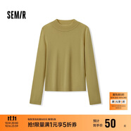 森馬（Semir）森馬美利奴純色羊毛衫女24冬新款半高領(lǐng)打底衫可機(jī)洗109724107001