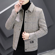 皮爾卡丹（pierre cardin）商務(wù)男士毛呢翻領(lǐng)夾克2025秋冬新款潮流休閑呢子夾克外套夾克男士 卡其色常規 【專(zhuān)柜正品】 L (105-120斤)