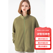 雪中飛搖粒絨立領(lǐng)女春季純色簡(jiǎn)約舒適休閑情侶款保暖時(shí)尚百搭休閑衛(wèi)衣 002F橄欖綠（女） L