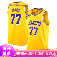 耐克（NIKE）【精心定制】美版正版湖人隊東契奇77號球衣詹姆斯23號科比籃球服 東契奇黃色球衣 S 【160-170cm，45b
