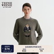 Teenie Weenie小熊女裝毛針織衫2025年秋季新款學(xué)院風(fēng)大熊套頭毛衣 中灰色 S