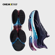 玩覓（ONEMIX）火鳳凰氣墊鞋情侶運動跑鞋透氣紅色本命年男女款 太空黑(男女款) 35
