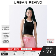 UR2025夏季新款女裝時尚休閑撞色拼接修身圓領背心UYY450125 黑色 XS