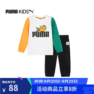 彪馬（PUMA）兒童套裝男女童新款休閑時(shí)尚加菲貓聯(lián)名兒童裝衣服春秋裝嬰小童 彪馬白 104 cm