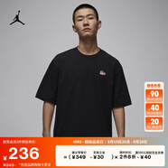 耐克（NIKE）Jordan官方耐克喬丹BRAND男子運動鞋貼片T恤刺繡HJ2327 010黑/校園紅 S
