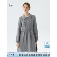 小紅書爆款灰色氣質(zhì)針織連衣裙女2024秋冬新款絞花內(nèi)搭裙子14449 XS