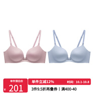 蘭卓麗文胸內衣女無(wú)鋼圈小胸聚攏顯大舒適減壓胸罩薄杯女士?jì)纫聼o(wú)痕文胸 粉紫+藍紫灰 85C 中薄杯