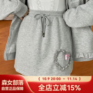 森女部落原創(chuàng)高腰短裙衛(wèi)裙半身裙閨蜜包臀裙新款秋冬女裝 灰色半裙（單件） 單件 L