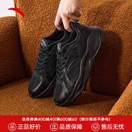 安踏（ANTA）休閑鞋男板鞋2025秋季新款復古老爹鞋潮流厚底透氣男士運動(dòng)鞋子 黑-3 39