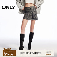 ONLY秋季時(shí)尚酷感做舊高腰PU超短裙半身裙女|12446S004 H1Z 黑色 M (165) 68A