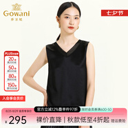 喬萬(wàn)尼秋季新款上衣柔軟干爽V領(lǐng)拼接網(wǎng)紗順滑舒適感黑色背心 隕石黑 M