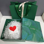 三棲虎口紅盒香水盒護膚品盒手提袋批發(fā)情人節禮物 海藍花色大盒24-24-10