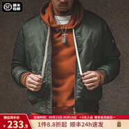 馬登工裝美式復(fù)古MA1飛行員棉服夾克男秋冬加厚棉襖棒球服上衣外套 綠色 XL