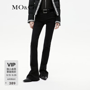 MO&Co.復古中低腰及地微喇褲重酵洗黑色牛仔褲摩安珂 牛仔黑色 L 28