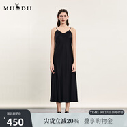 謎底吊帶連衣裙2024春新款性感風(fēng)花色修身親膚長(cháng)裙無(wú)袖241ML0147 黑色 S