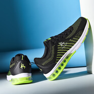 奈客保羅保羅正品四季運動(dòng)鞋男士休閑鞋氣墊跑步鞋透氣飛織潮鞋子舒適百搭 黑熒光綠 32706 39 標準碼